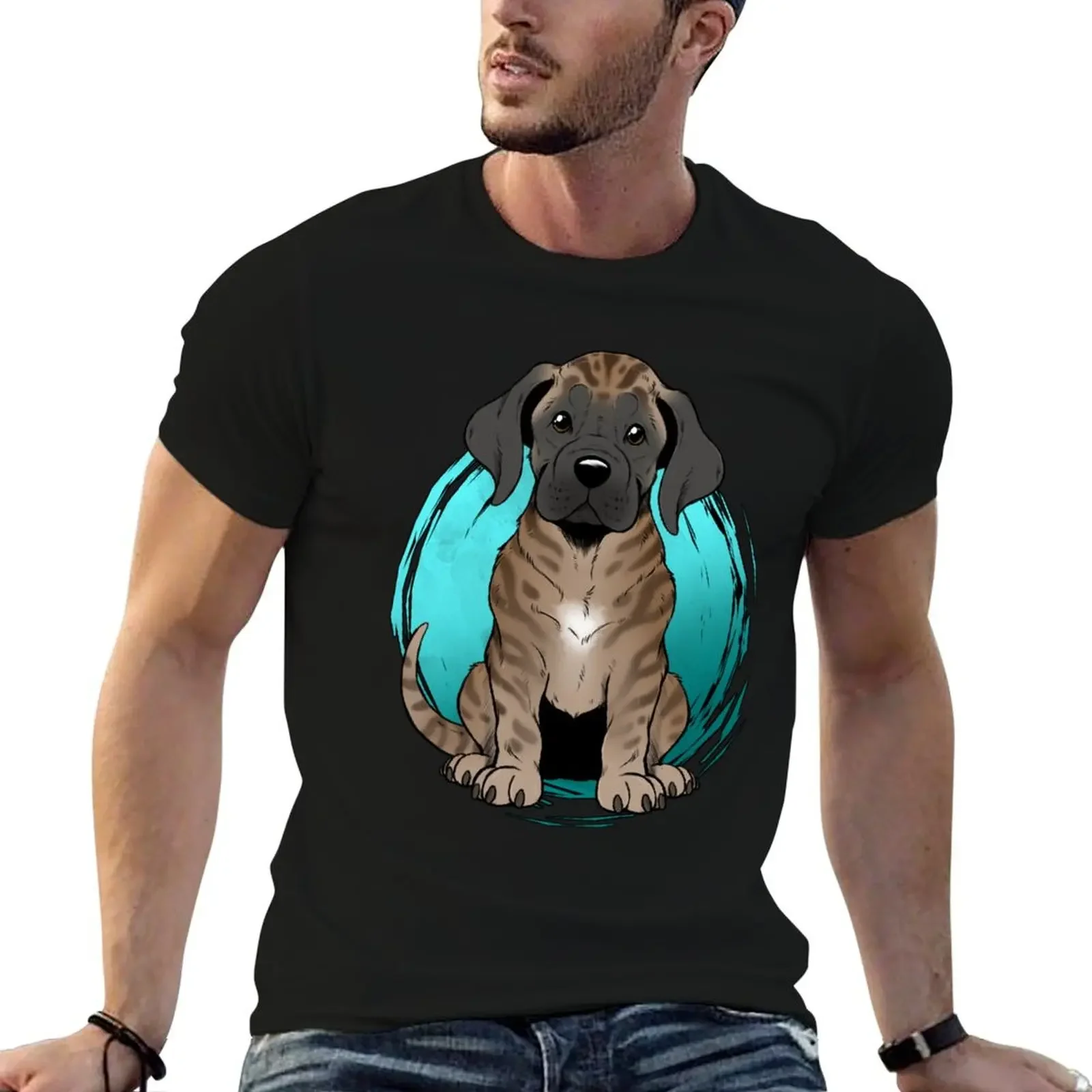 Cute Brindle English Mastiff Puppy Smiling T-Shirt cute tops custom shirt mens graphic t-shirts big and tall