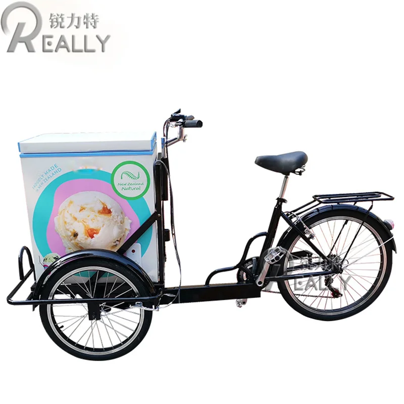 

Hot Sale Reverse Ice Cream Tricycle Multi-purpose Cold Drink Bicycle Takeaway Snack Mobile Bike