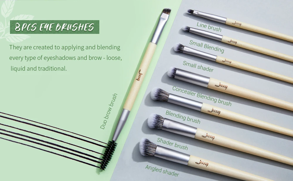 Jessup Makeup Brushes Set Premium Synthetic Foundation Powder Angled Concealer Blending Eyeshadow Duo Eyebrow Brush Makeup T327