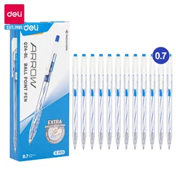 Deli 12 PCS Ballpoint Pen 0.7 MM Office Ball Pens 12PCS/Box Smoothing Writing Low Viscosity Ink Writing Pens Office Stationery