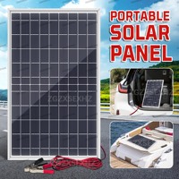 20W/H 12V Polycrystalline Solar Panel Kit Portable Solar Charger with 100A controllerRechargeable Battery for Outdoor & Home Use