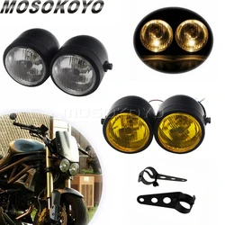 Motorcycle Twin Round Dominator Headlight 3.5