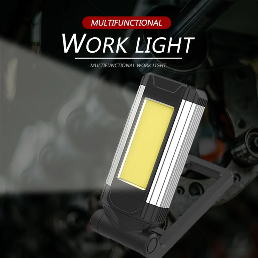 Portable Magnetic Work Light USB Rechargeable LED Flashlight Super Bright Camping Waterproof Car Repair Lamp with Brackets