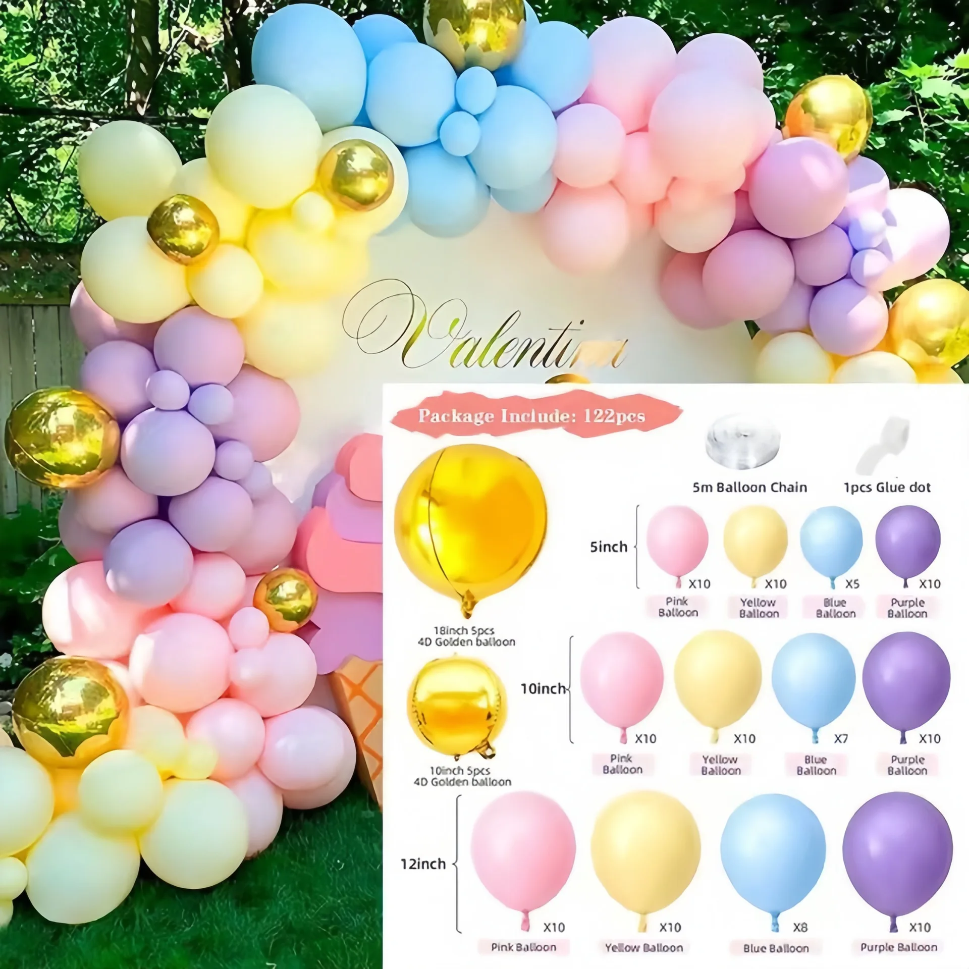 

1Set Macaron Balloon Garland Arch Kit Happy Birthday Party Decorations Confetti Ballons Baby Shower Baloon Wedding Decor Globos
