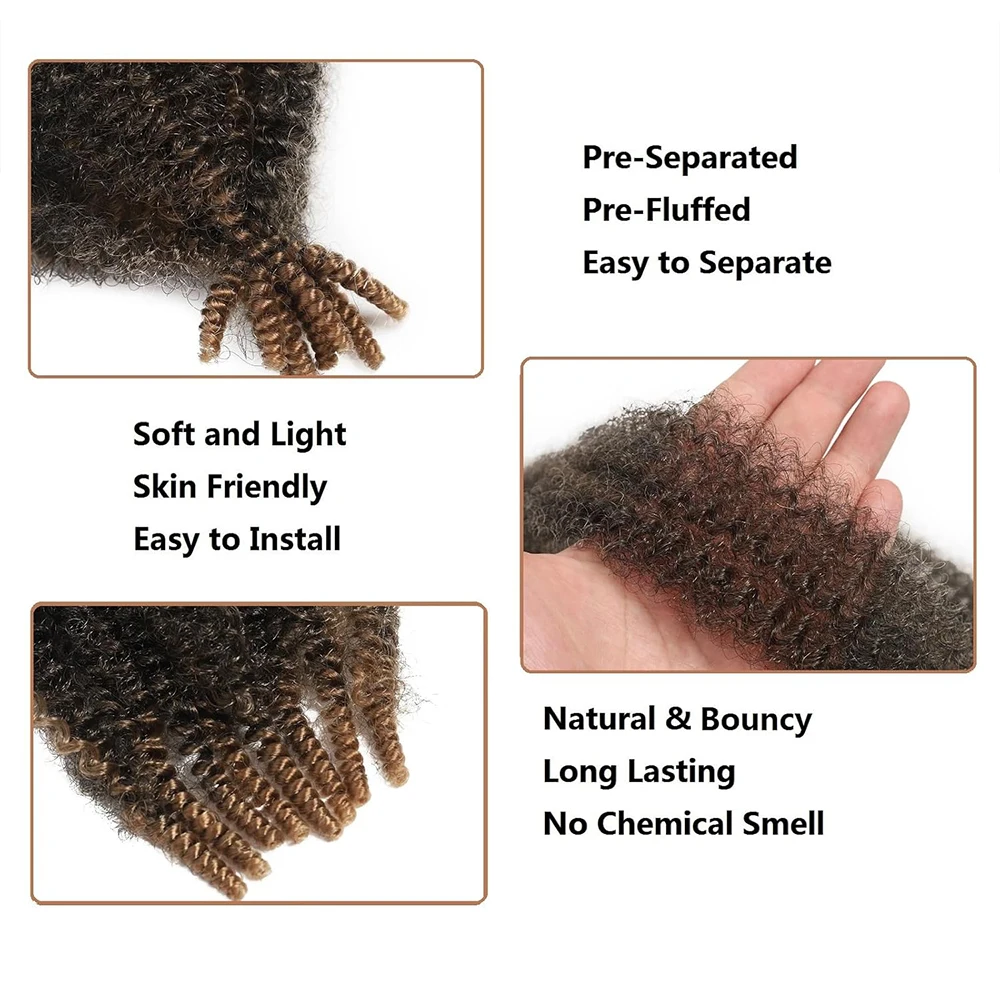 Afro Twist-haar Voorgescheiden veerkrachtig synthetisch wikkelhaar voor zachte locs Spring Twist Marley Twist-vlechthaar