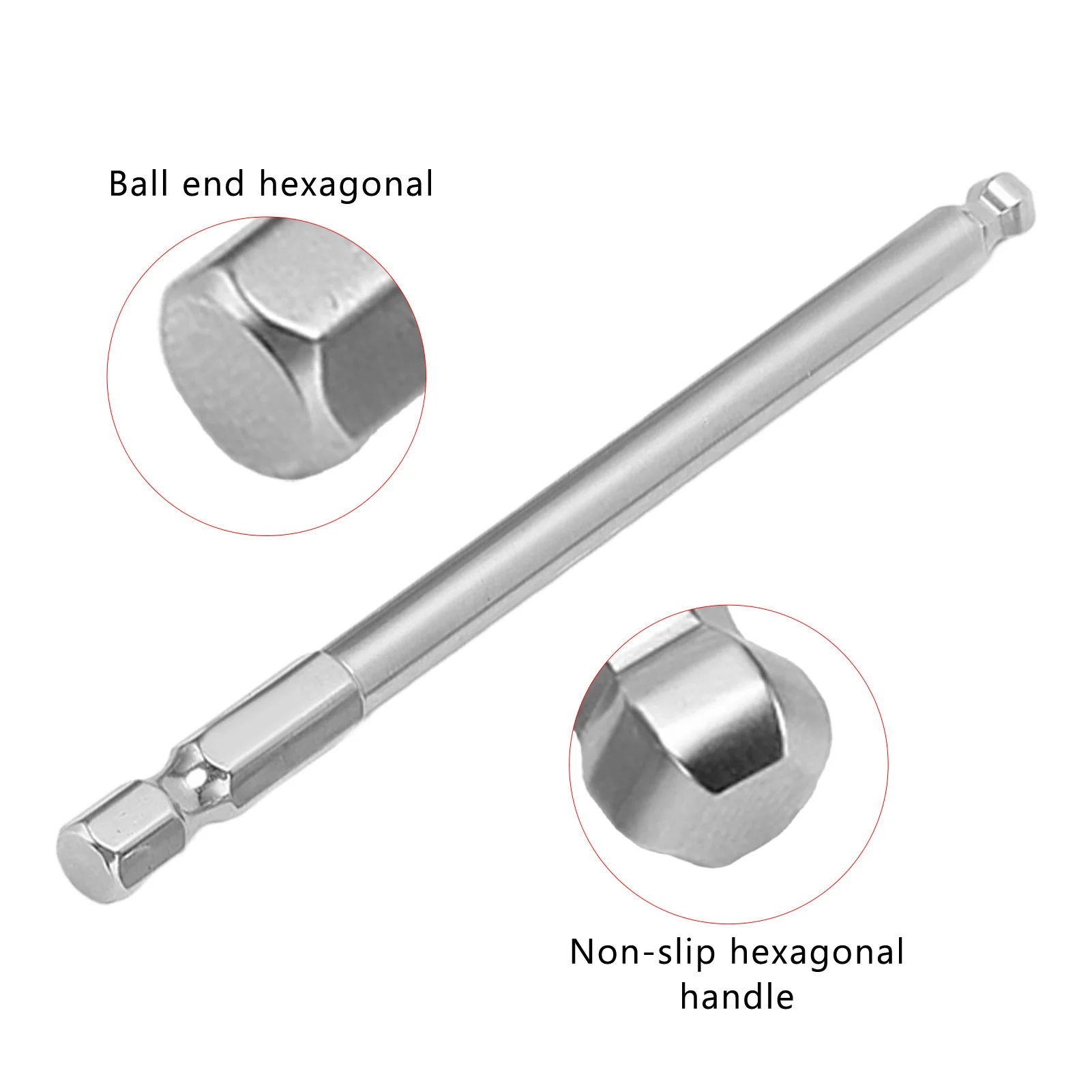 9pcs Hex Screwdriver Bit Set Magnetic Ball Head Hex Bits 1/4 Inch Corrosion Resistant Hex Screwdriver 50/100mm