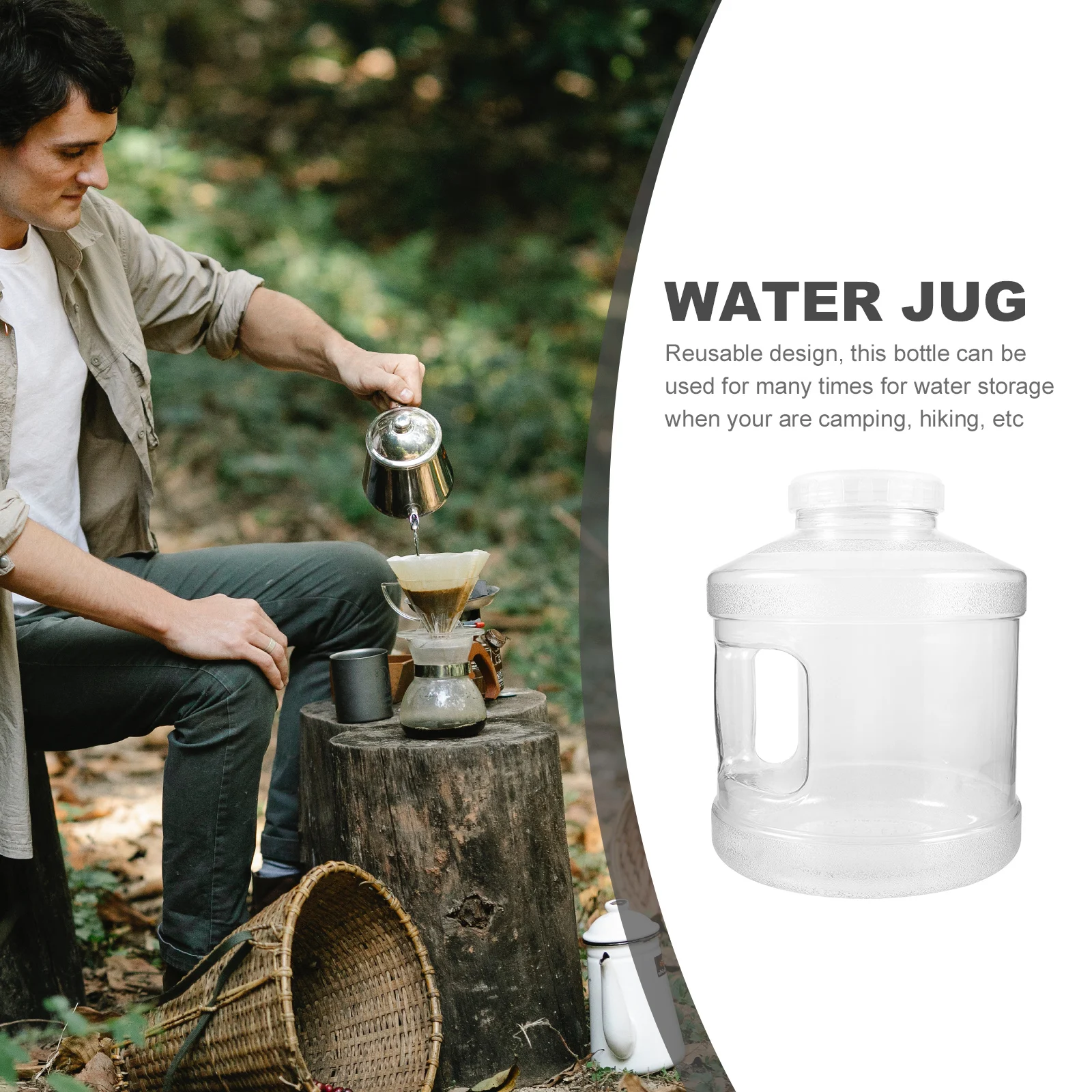 

Tea Bucket Large Capacity Water Container For Camping Hiking With Handle Reusable Portable Storage Jug Barrel Household Outdoor