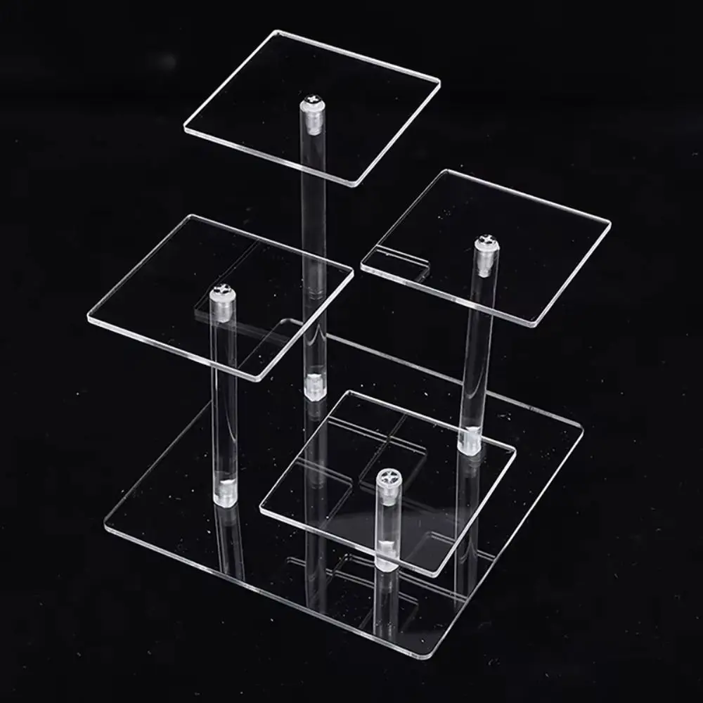 

Removable 4 Layers Display Stand Multi Layer Waterproof Square Transparent Jewelry Holder Portable Dust Proof