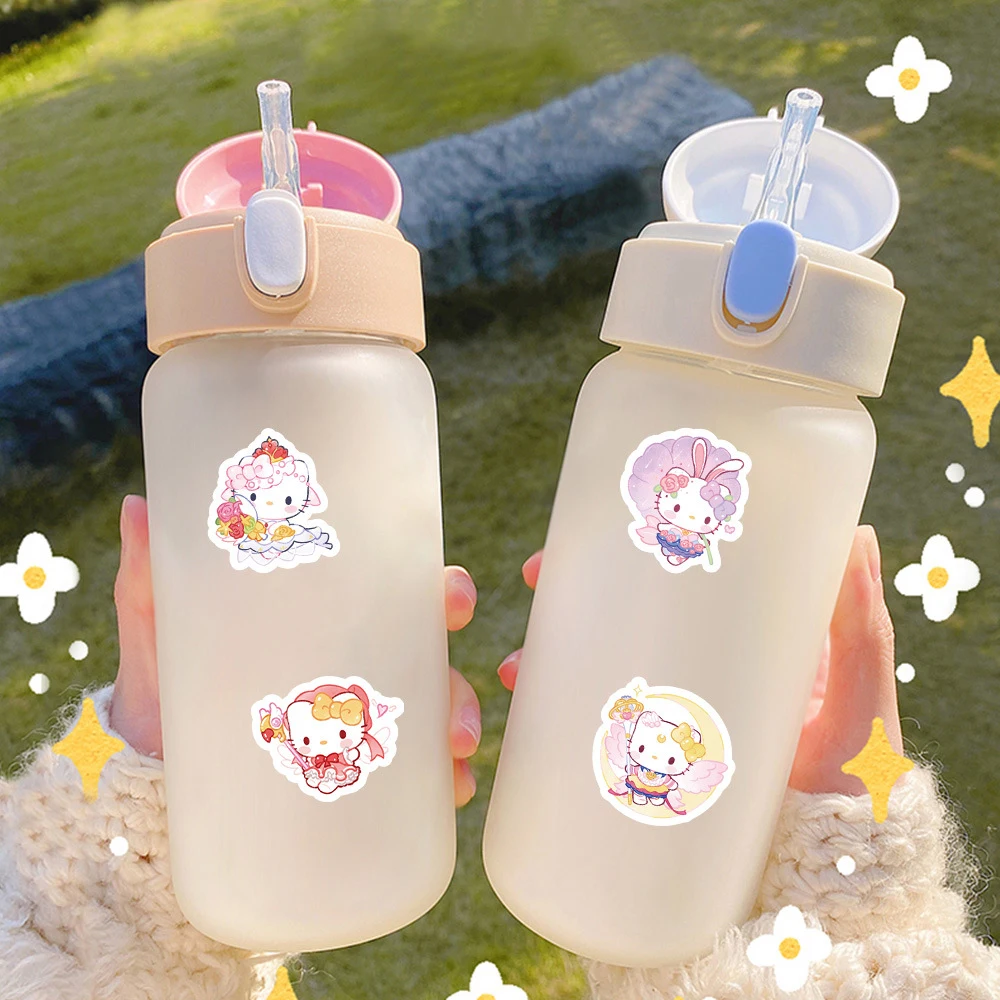 Pegatinas de Hello Kitty Sanrio para niños, calcomanías de dibujos animados para niños, guitarra, botella de agua, funda de teléfono, regalo de juguete, 10/30/60/120 piezas