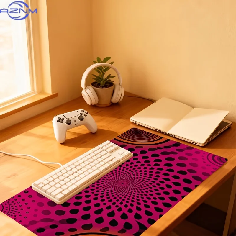 1pc Extra-Large, Non-Slip, Durable Desk Mat, Mouse Pad, Featuring Spiral Pattern Design, Rubber Base, for Office, Computer Decor