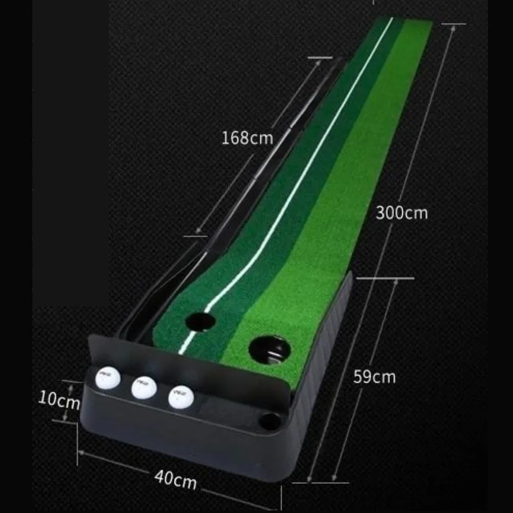 3M Golf Putter Mat Portable Outdoor and Indoor Golf Practice Mat True Rolling Surface Golf Putter Golf Ball Back to the Fairway