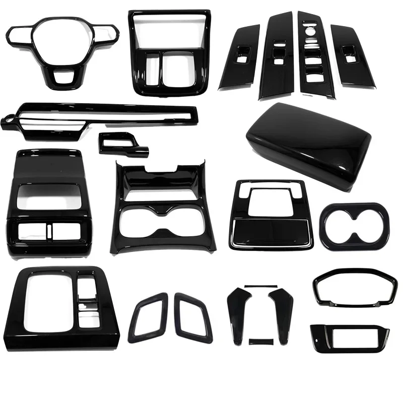 LHD Interior Accessories For Honda CR-V CRV 2023 2024 ABS Black Glossy Car Armrest Window Lift Button Water Cup Holder Cover