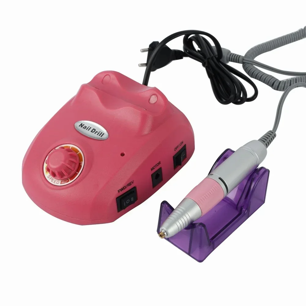 Taladro eléctrico profesional para manicura, máquina de 20W, 35000RPM, fresas, Lima de arte con cortador, kit de herramientas para uñas