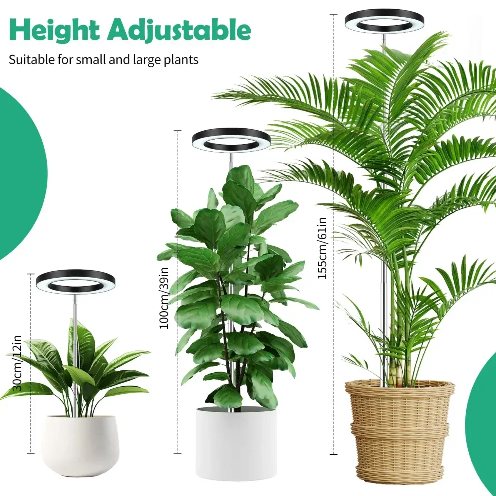 La lámpara de crecimiento para plantas de espectro completo de 6 pulgadas tiene 8 partes ajustables, lo que la convierte en adecuada para la atenuación convencional de plantas grandes.