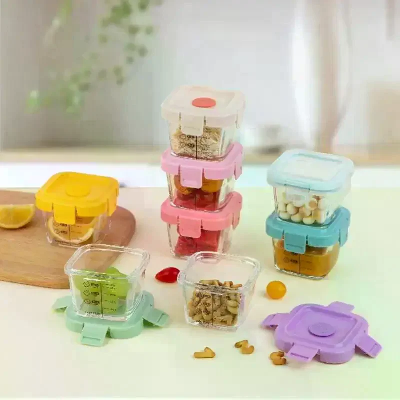 Spock 3 in1 Glass Baby Food Boxes; Freezer Safe and Heat Resilient