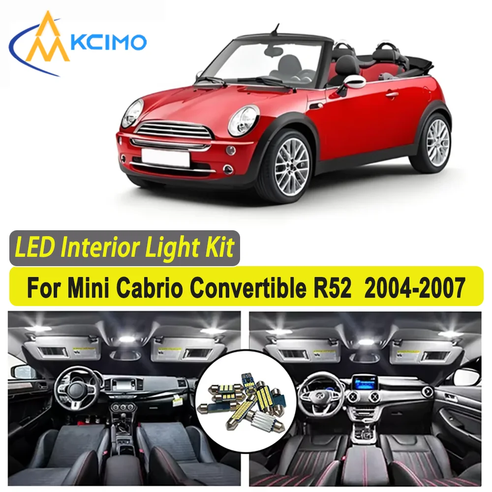 

Kcimo LED For Mini Cabrio Convertible R52 (2004-2007) Premium Bright LED Interior Dome Map Trunk Light Kit Car Led Canbus Lamps