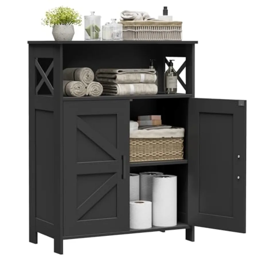 

Farmhouse Bathroom Storage Cabinet with 2 Doors Toilet Paper Cabinet with Adjustable Shelves Small Bathroom Cabinet for Kitchen