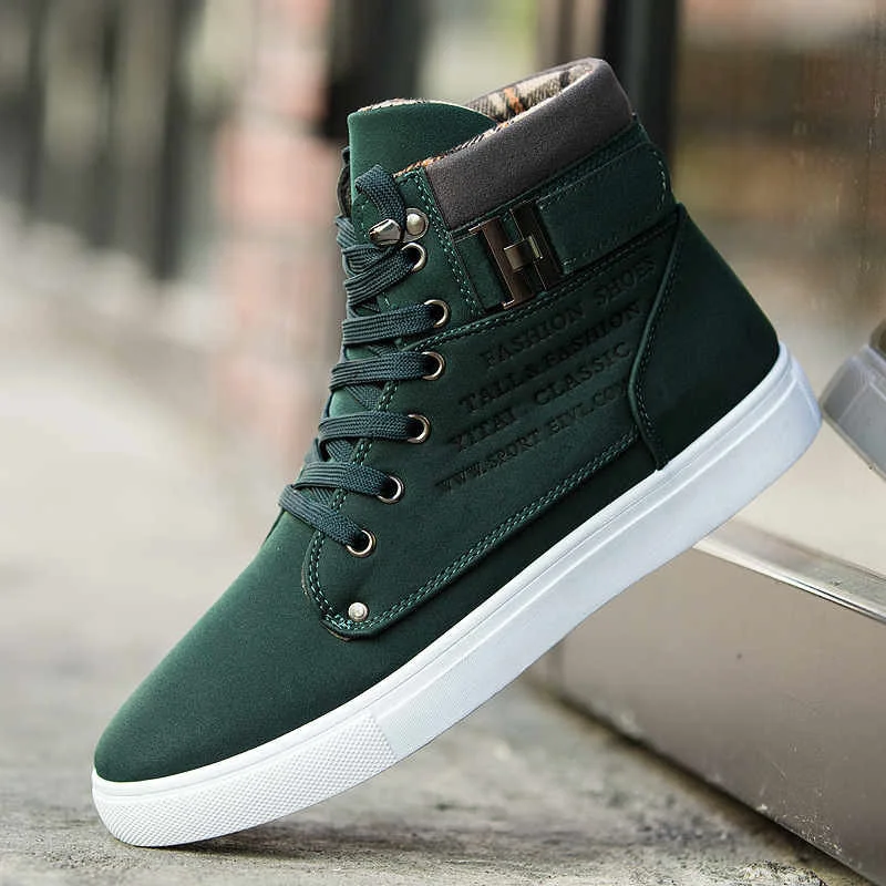 Men's Boots Fashion High-Top Casual Shoes Classic Lace Up Vulcanized Shoes Quality Suede Sneakers Men Ankle Boots Zapatos Hombre