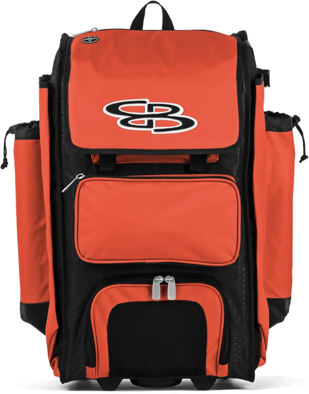 Wheeled Catcher Gear Bag Baseball Softball Telescopic Handle Four Bats Storage