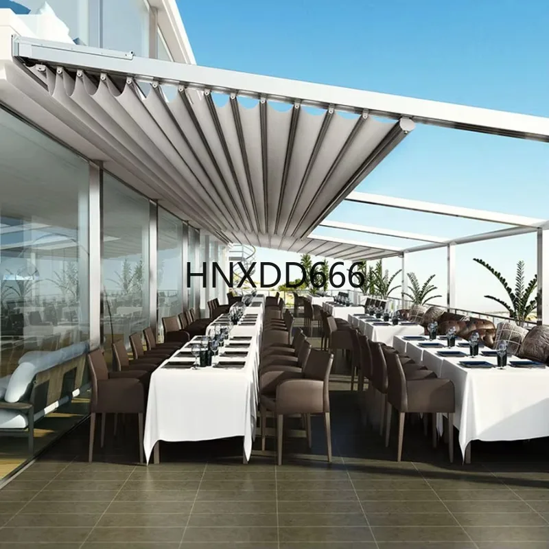 

Electric Control Aluminum Retractable Modern Awning Pergola Folding Roof Sliding Roof Pergola