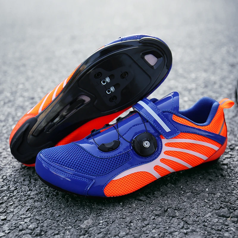 Speed Cycling Shoes for Men and Women, Breathable, Self-Locking, Road Bike, Bicycle Shoes, Rubber Sole, Athletic Racing Sneakers