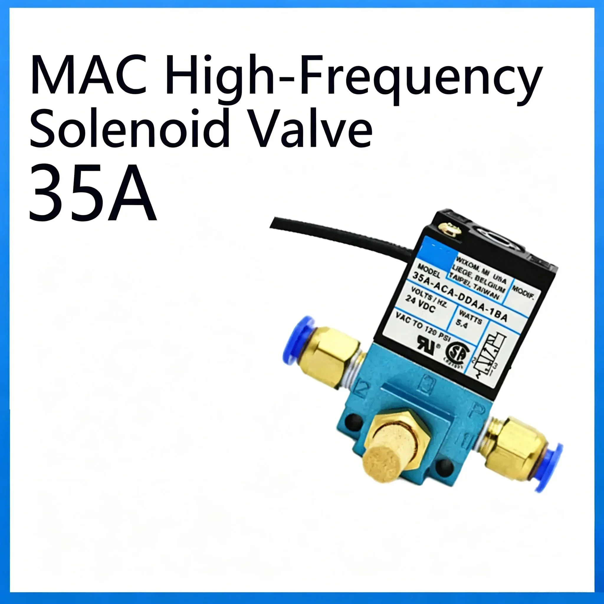 HLH 3 Way High Frequency Solenoid Valve 1/8 BSP NPT 12V 24V DC 35A-ACA/AAA-DDAA-1BA/DDBA/DDFA MAC Marking Dispensing Machine Val