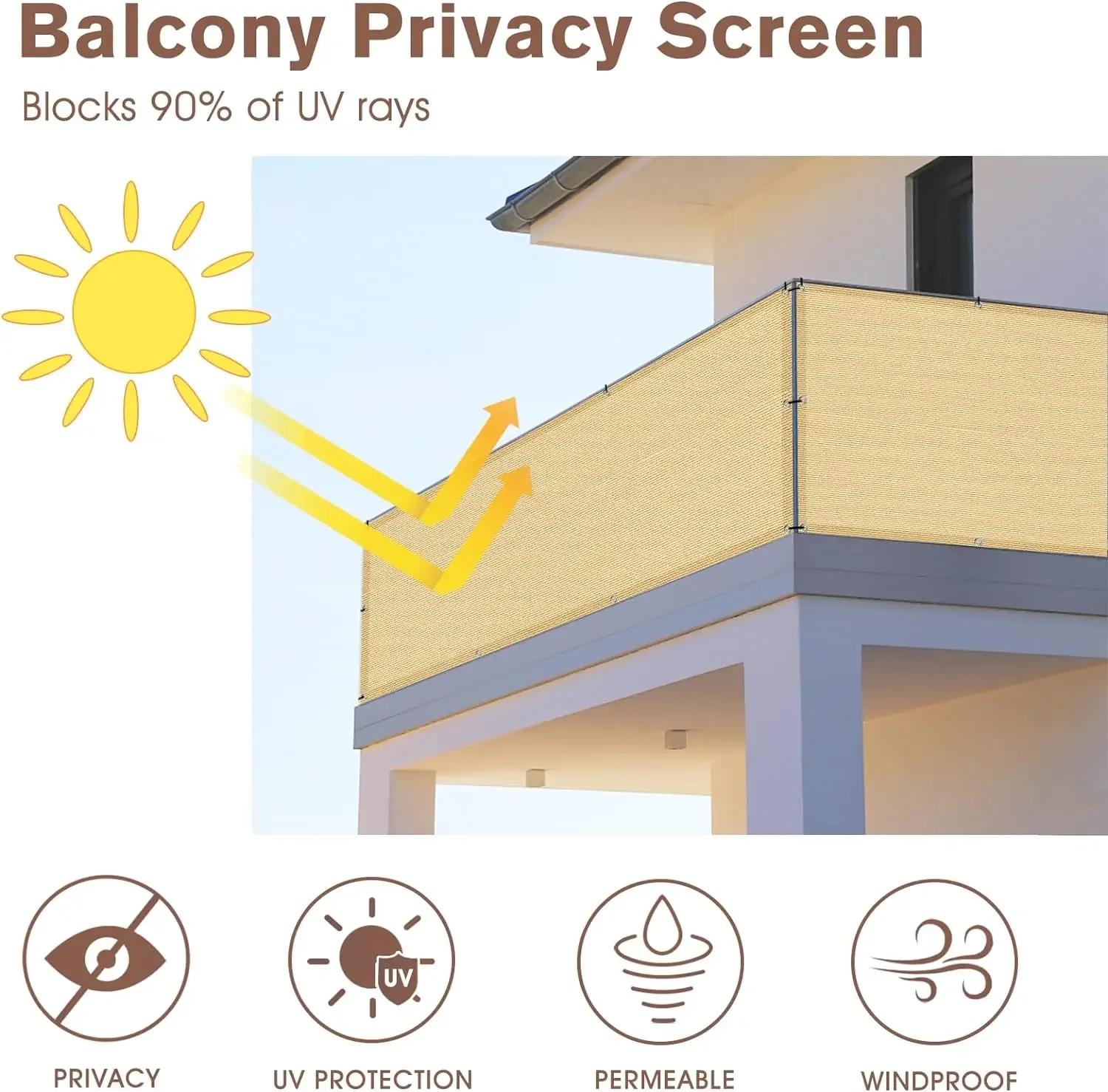 4x1M Sunshade Net HDPE Anti-UV Garden Pergolas Shading Net Pool Awning Balcony Privacy Screen Fence Cover Gazebo Sun Canopy
