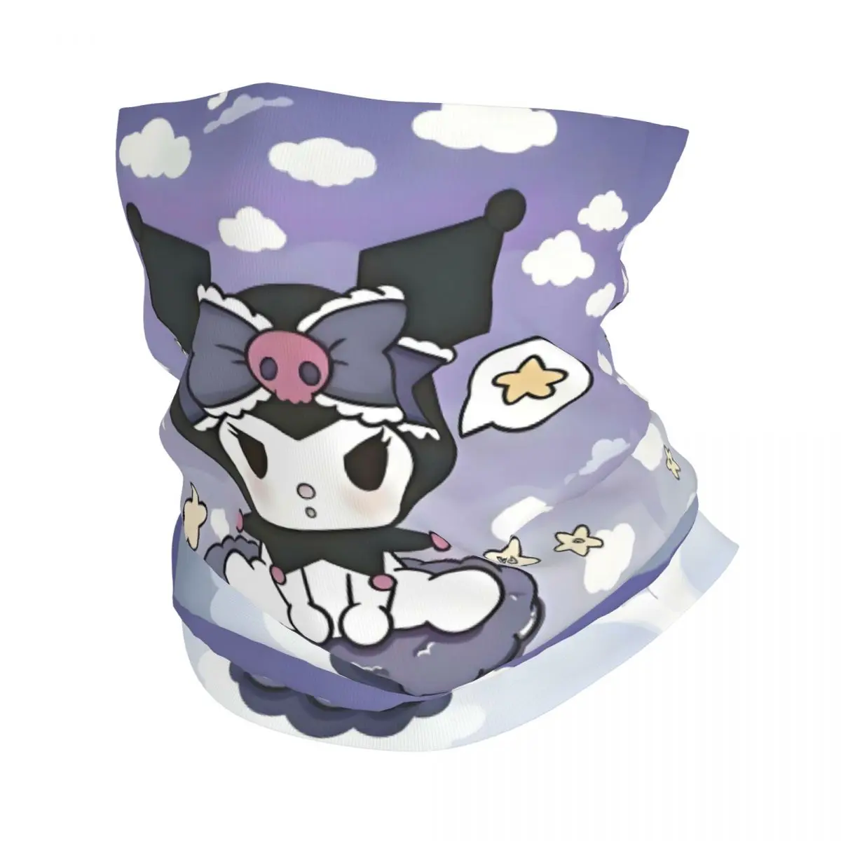 

Бандана на заказ Sanrio Kuromi с героями мультфильмов, теплый шарф для шеи для мужчин и женщин, зимний лыжный походный шарф, гетры Kawaii, аниме, чехол для лица