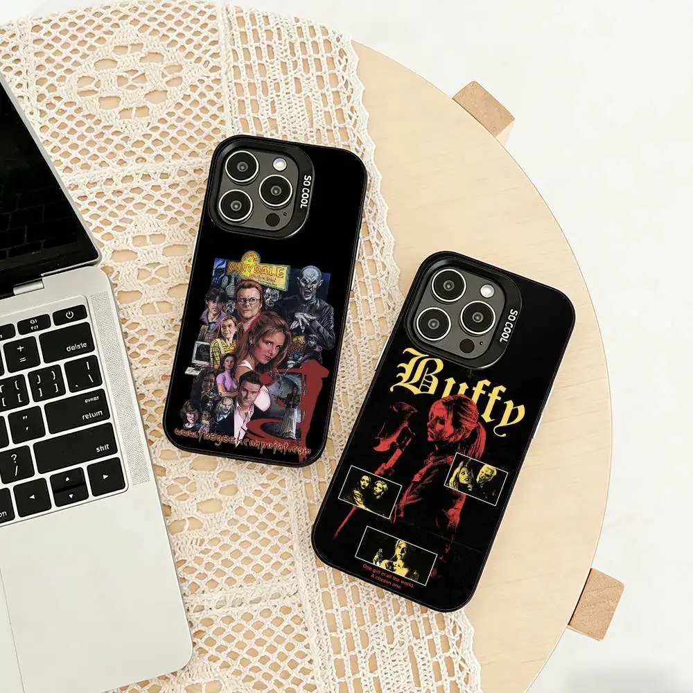 

B-Buffy t-the Vampire Slayer Phone Case For iPhone 17,16,15,14,13,12,11 Plus,Pro Max,XS,Colored silver phone case