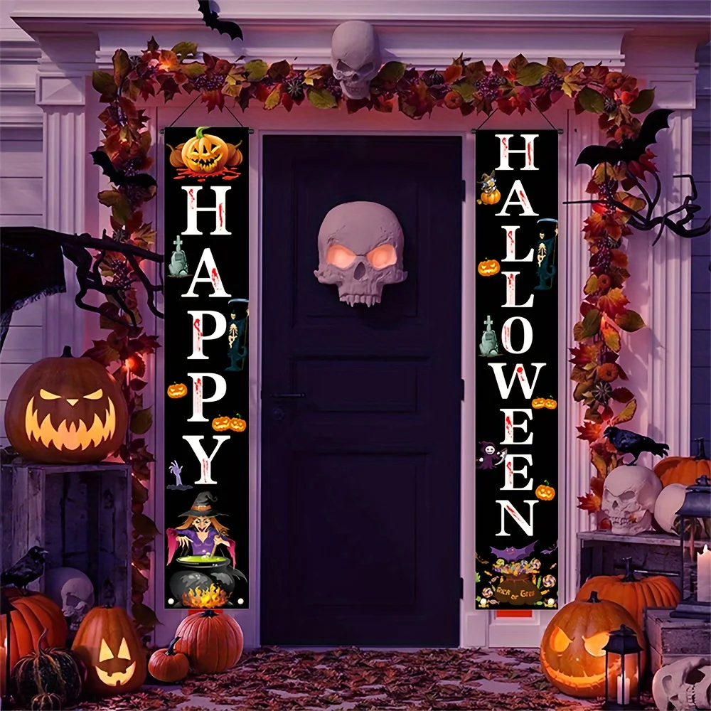 قطعة واحدة من لافتة شرفة الهالوين، ديكور الحديقة، تصميم غير كهربائي، خدعة أو علاج وحصاد #2