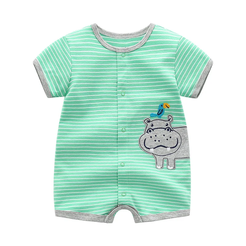 Summer brands Newborn Baby Rompers Short Sleeve Cartoon Printed Soft Cotton Jumpsuits Baby Infant Bebe Clothes For 0-24 Month