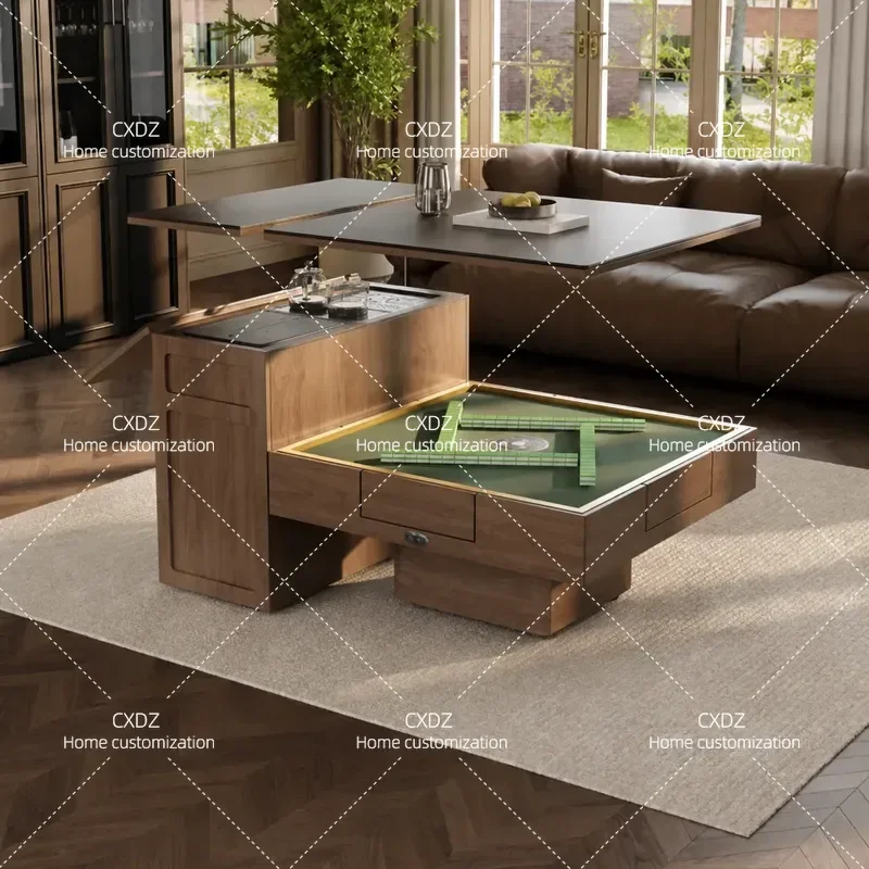 Multifunctional Lifting Coffee Table Folding Dining Tea Side Table 2 in 1 Space Saving Furniture for Small Apartment Home Use