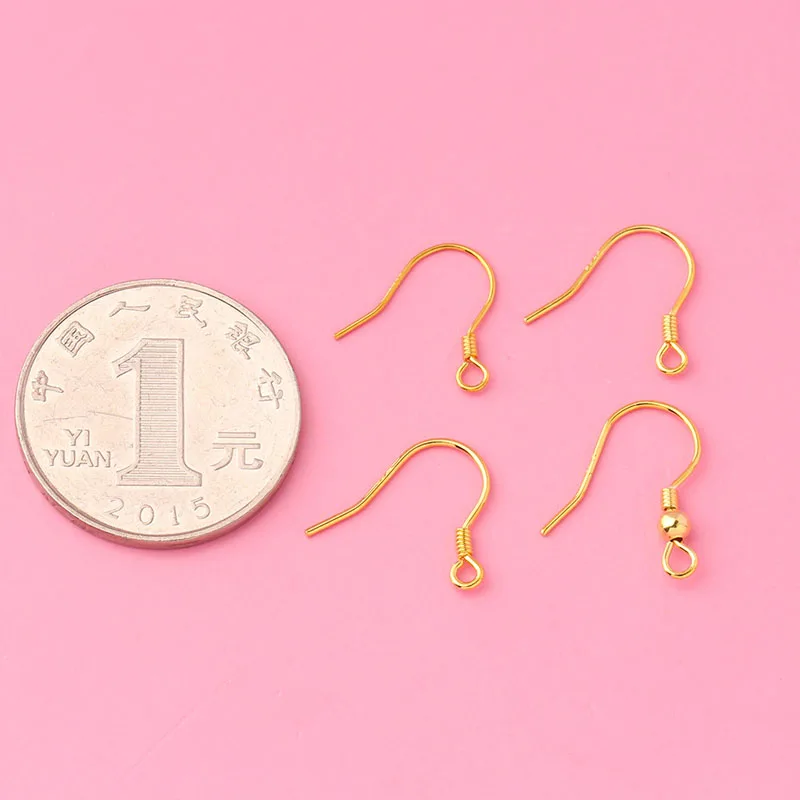 Genuine Real Solid 925 Sterling Silver Ear Hooks Fittings Wire Hook For Making Earrings 18k Gold Jewelry Findings