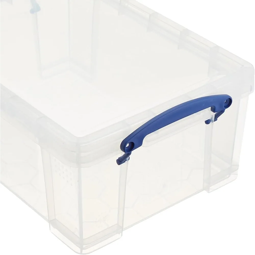 صندوق تخزين بلاستيكي سعة 9 لتر قابل للتكديس مع غطاء كبس ومقابض قفل مدمجة لتنظيم المنزل والمكتب (10 قطع)