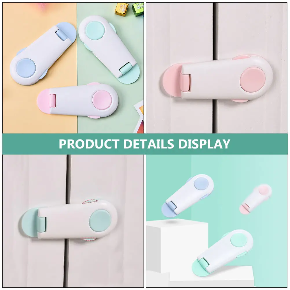 

3Pcs Baby Safety Locks Cabinet Childproof Locks Adhesive Safety Latch Lock for Kitchen Bathroom Wardrobe Fridge Trash Can