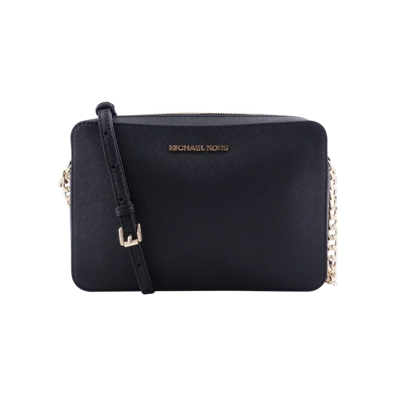 MICHAEL KORS Jet Set Large Saffiano Leather Crossbody Bag In Black 35T8GTTC9L