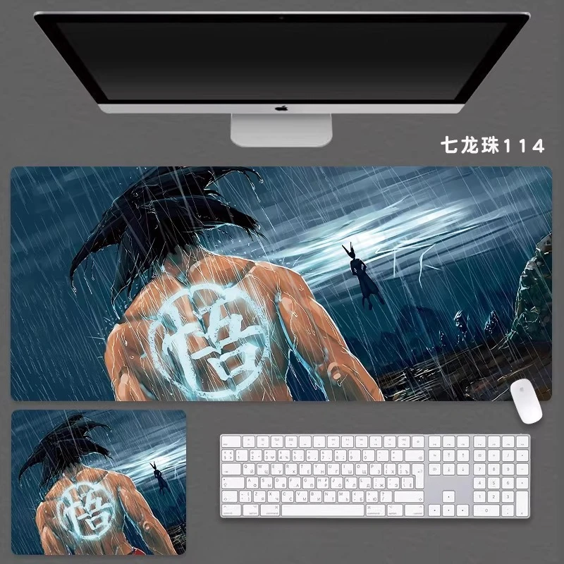 Neues Dragon Ball Leder-Mauspad, Übergroßes Animations-Mauspad für Jungen, Zweidimensionales E-Sport-Spiel Computer-Tastaturunterlage, Schreibtischunterlage für Studenten