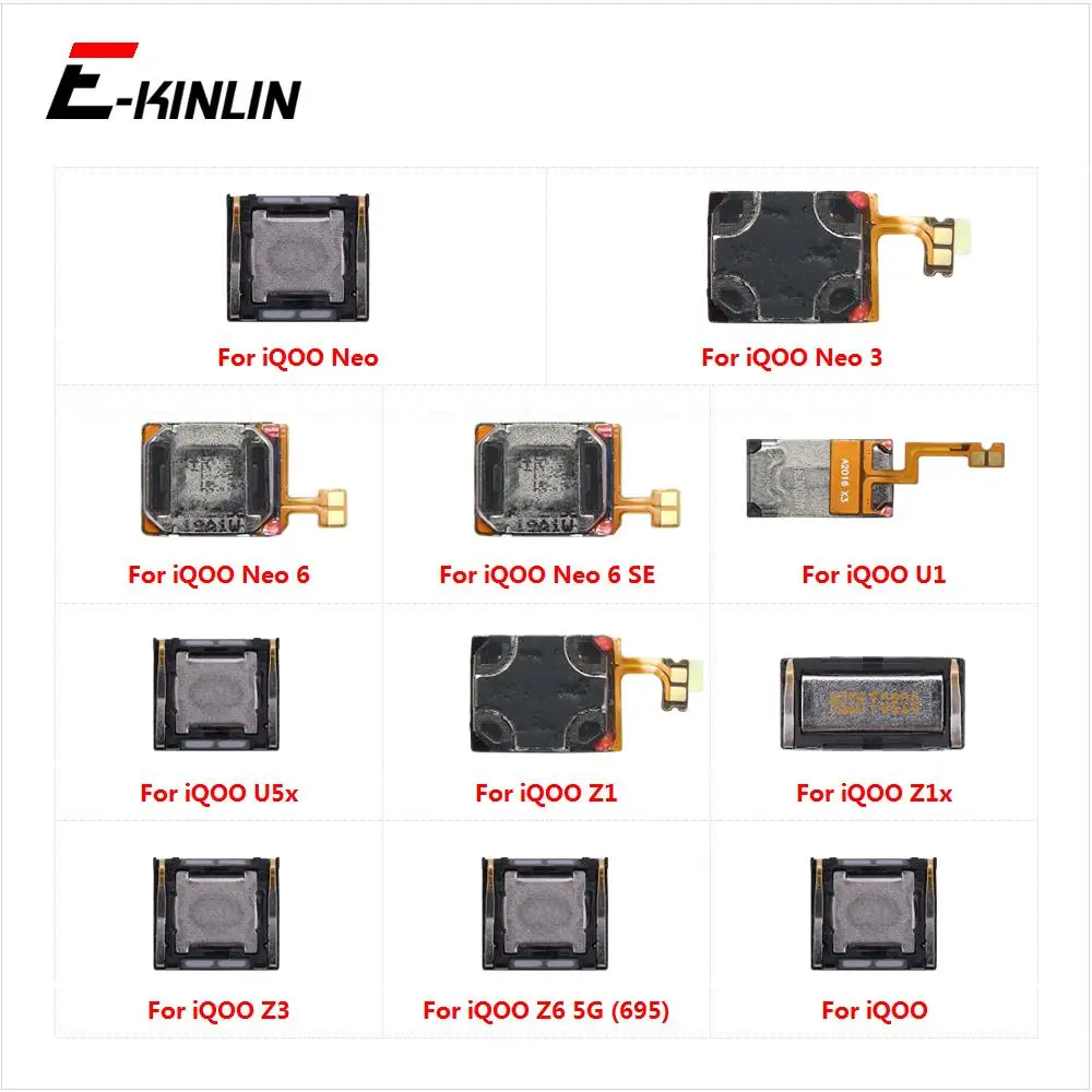 Top Ear Speaker Receiver Earpieces Flex Cable For Vivo iQOO Neo 3 6 SE U1 U5x Z1 Z1x Z3 Z6 5G Replacement Parts