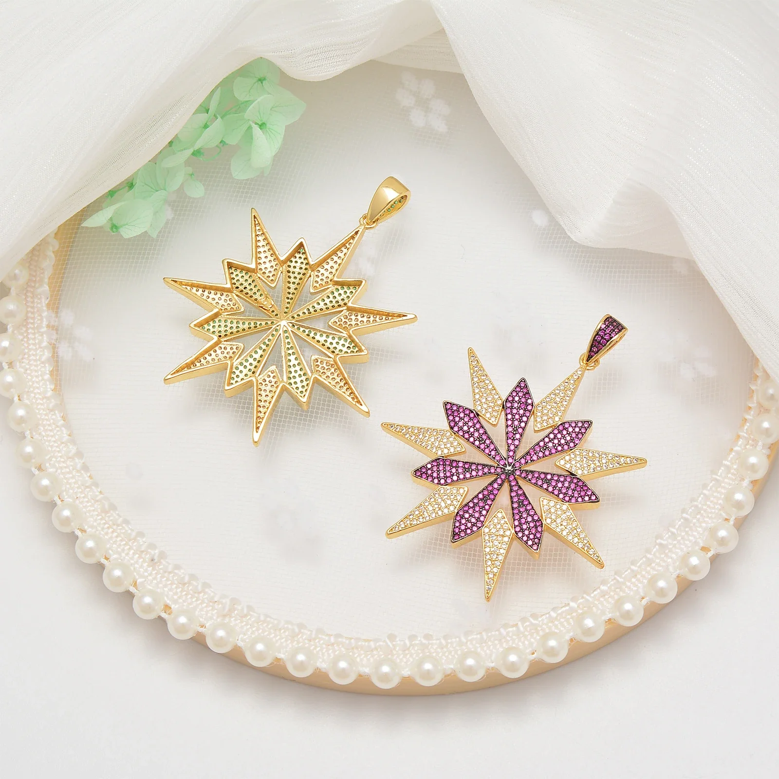 Pendants for Women Pendant Clasp Flowers Hexaxed Star Charms DIY Necklace Bracelet Couple Chain High Quality Jewelry Accessories