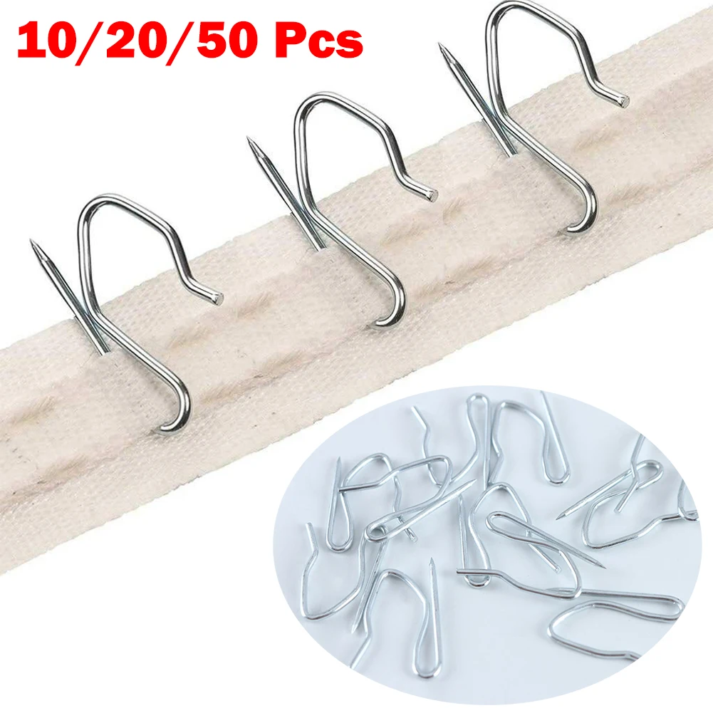 10/20/50 Pcs Urtain Hook Kit Metal Pin S Hook Curtain Hook Shower Curtain Hanging Hook Home Hardware Accessories