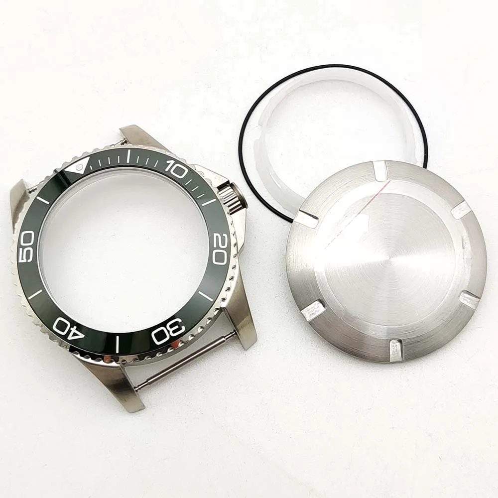 41mm Men's Watch Case, Ceramic Bezel, Sapphire Glass, Stainless Steel Case Parts Assembly, Replacement Mechanical Case image 3