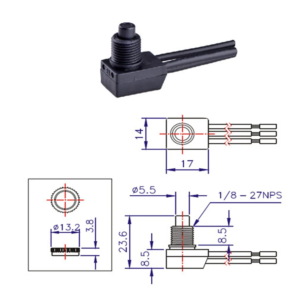 10PCS AC250V Waterproof Push Button On-Off Switch With 4