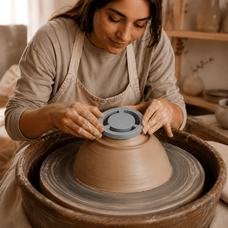 Pottery Centering Disc Set, 5‑Size Circular Clay Positioning Molds, Reusable Pottery Tool for Handmade Clay Pot Making DIY
