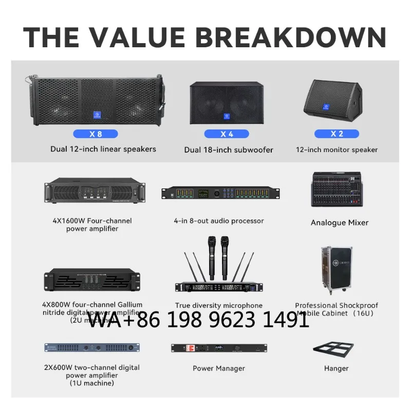 12 Inch All Weather Waterproof Line Array Speakers Professional Stage Sound System for Live Musical Events