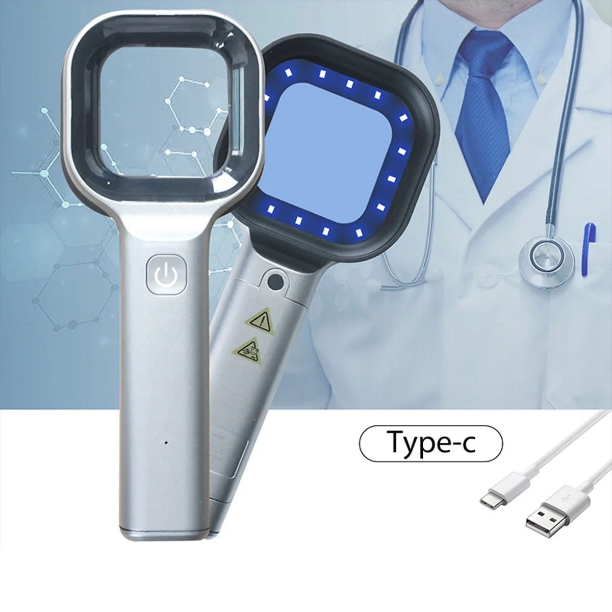 AA20-Portable Facial Salon Beauty Analyzer การวิเคราะห์ผิวการทดสอบ UV Woods Lamp สําหรับการดูแลผิว