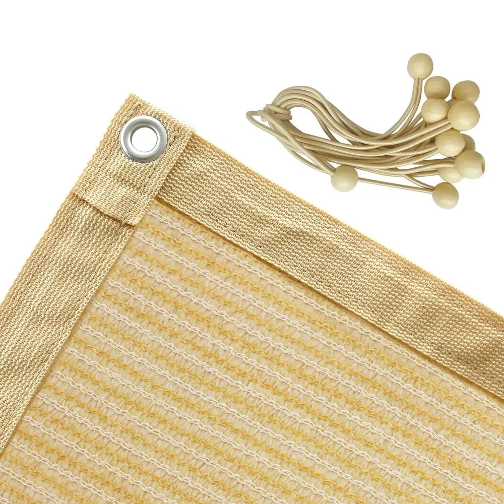 

Солнцезащитная сетка 90 Shade Fabric 6X16 футов с окантовкой и люверсами, сетка SunBlock для навеса-перголы, цвет пшеница, 12 эластичных ремней B