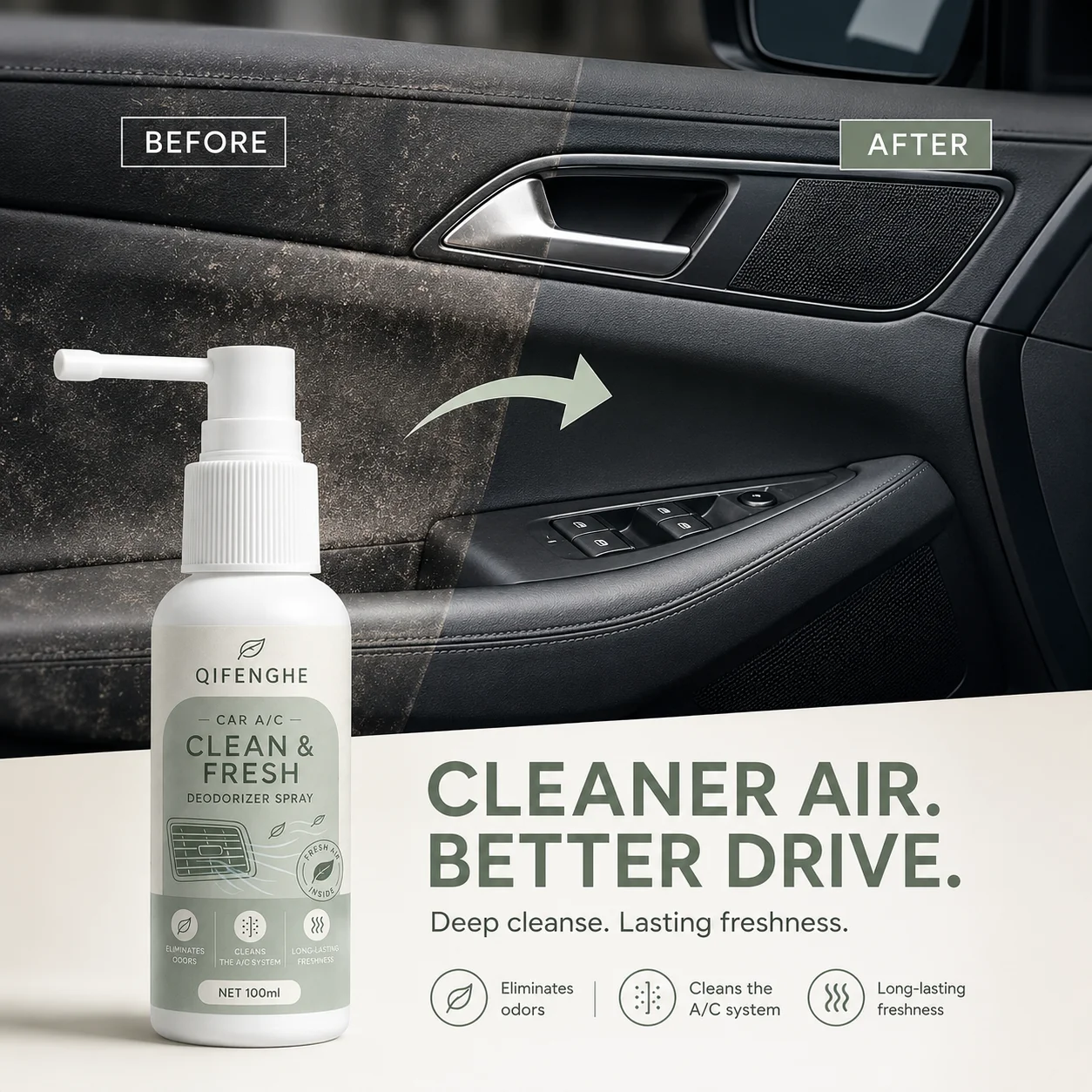 Car Air Conditioner Cleaning Spray, Remove Odor Dust Mold, Summer Air Conditioner Vent Foam Cleaning Deodorant Car