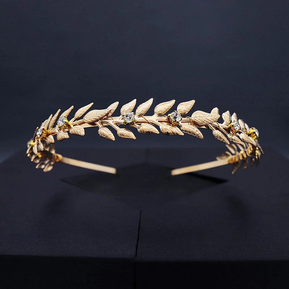 

Vintage Leaf Alloy Hair Hoop Women Wedding Bridal Headpiece Lightweight Durable Elegant Tiara Party Engagement Decoration