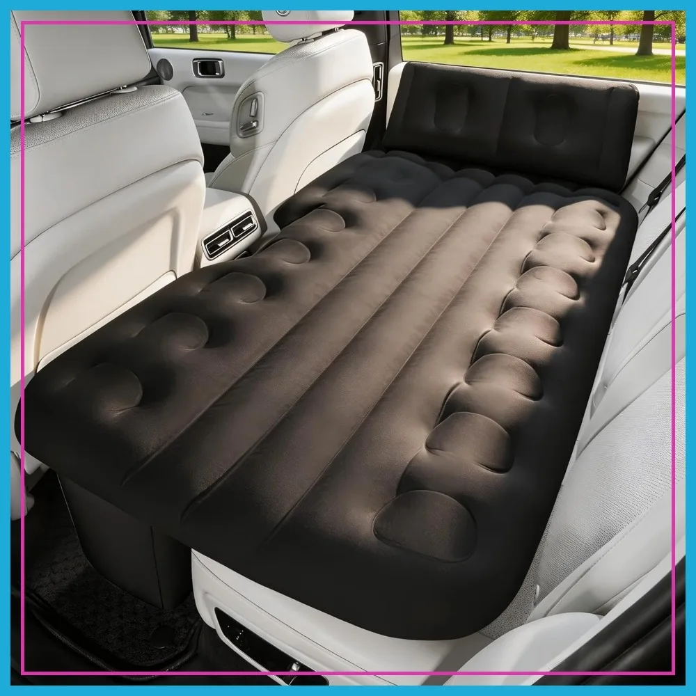 

Car Air Mattress Back Seat Bed for SUV Truck, Thickened Self-Inflating Travel Airbed with Pump & Pillow Black