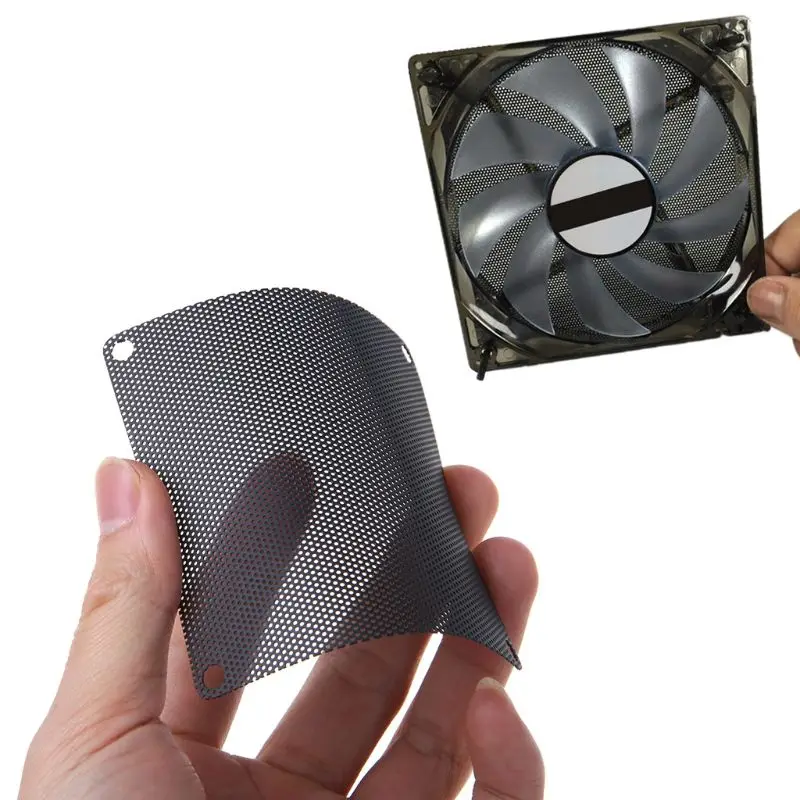 80 mm Dust Filter Computer Fan Filter Cooler PVC Black Dustproof for Case Cover Computer Mesh 5 Packs